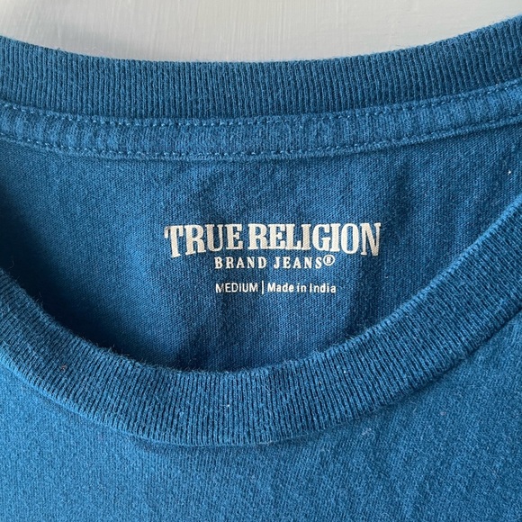 True Religion Blue Graphic T-Shirt, Women’s Sz M - Picture 5 of 10